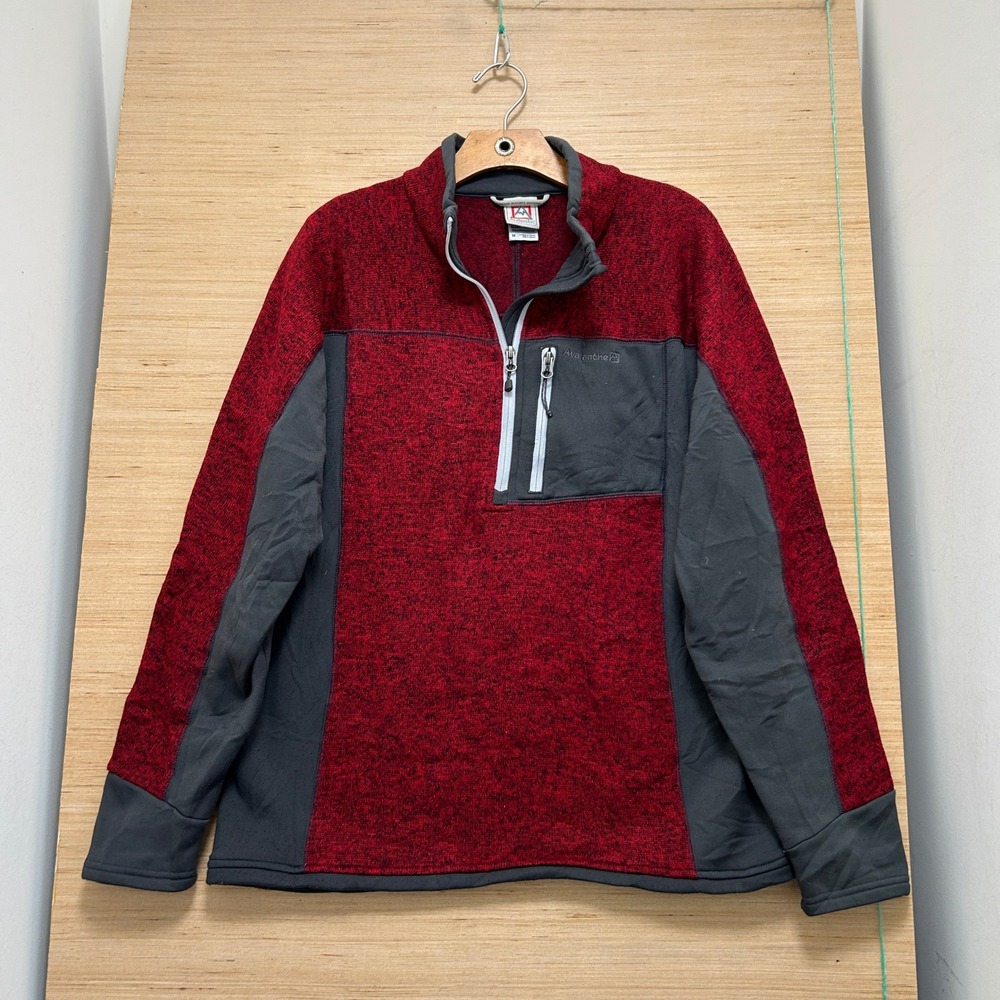Avalanche Mens Quarter Zip Pullover Red Charcoal Grey Activewear Size M